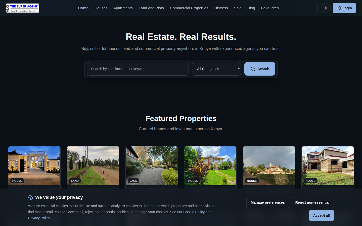 The Super Agent property marketplace on desktop and mobile